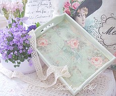 Shabby Chic - Tablett "englisch" (Unikat von Antik mit Stil)